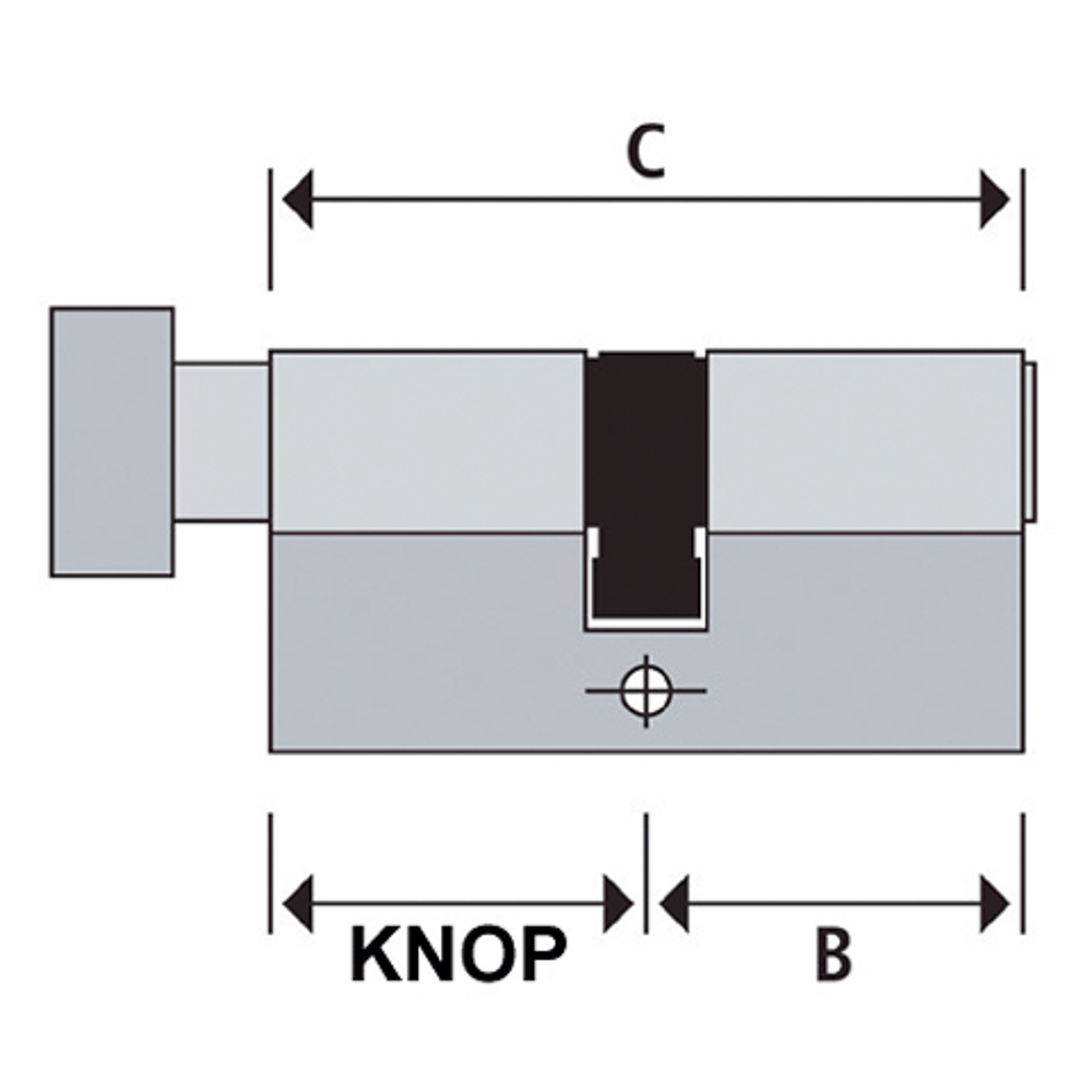 Knopcilinder 20mm verlengd (31/51=82)