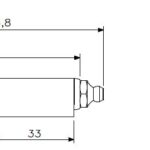 Sylindrisk sveisehengsel 80mm rustfritt stål 304 met smørenippel (teknisk tegning med dimensjoner)