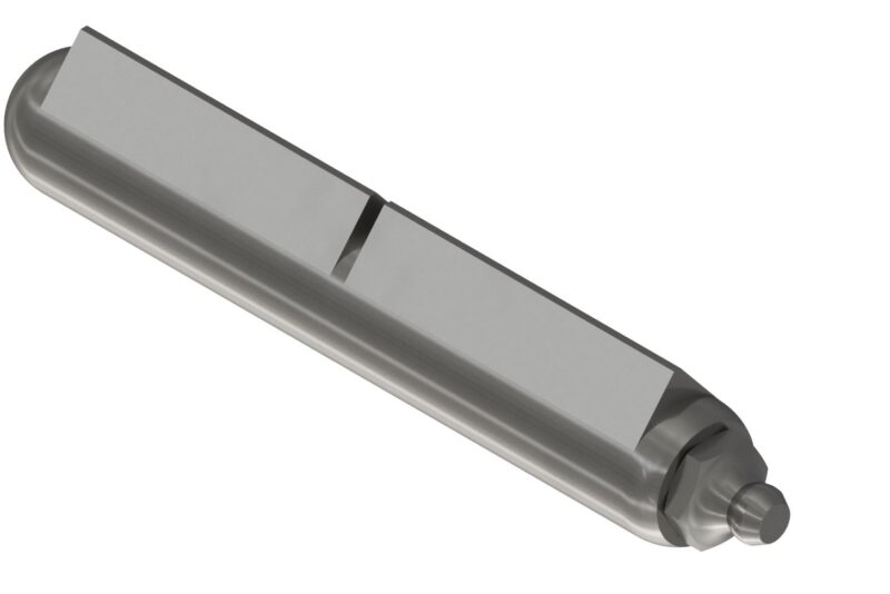 Weld-on bullet hinge 100mm st. st.-304 + lubrication nipple