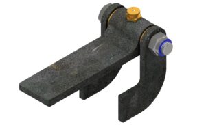 Hinge M16 long steel curved slotted hole