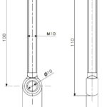 Eye bolt M10x100 stainless steel (technical drawing with dimensions)
