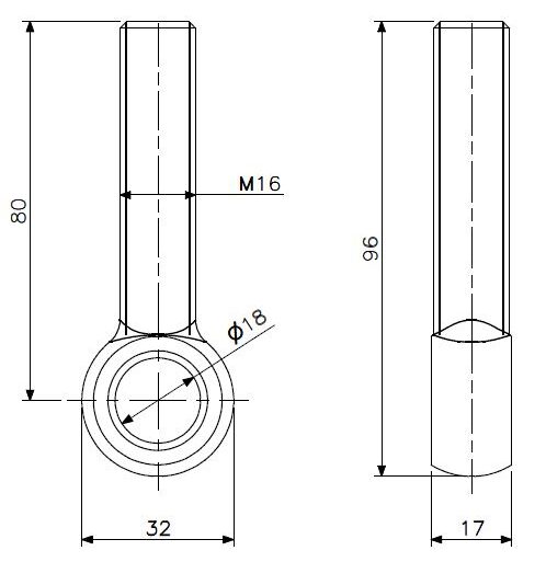 Eye bolt M16x80 st. st. (18)