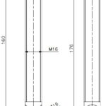 Eye bolt M16x160 stainless steel (technical drawing with dimensions)