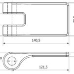 Scharnierplaat M16 staal FT (technische tekening met afmetingen)