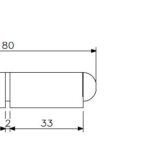 Sylindrisk sveisehengsel 80mm aluminium (teknisk tegning med dimensjoner)