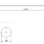 Gummipakning Ø 8mm per meter (teknisk tegning med dimensjoner)