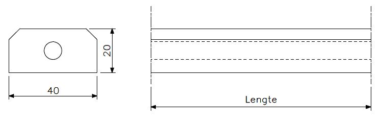 Gummipakning 40x20 EPDM 30°Shore (LK) (teknisk tegning med dimensjoner)