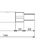Axle 80mm steel for blind door toggle (technical drawing with dimensions)