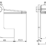 Charnière trappe légère M10 acier courbée/ronde (dessin technique avec dimensions)