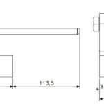 Charnière trappe légère M16 acier courbée/ronde (dessin technique avec dimensions)