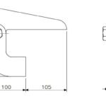 Charnière trappe robuste à fente AL/AL (dessin technique avec dimensions)
