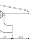 Charnière trappe robuste à fente acier (dessin technique avec dimensions)