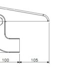 Charnière trappe robuste M20 acier (dessin technique avec dimensions)