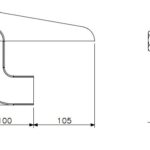 Kraftig lukehengsel M20 AL/ST (teknisk tegning med dimensjoner)