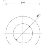 Rondelle M20 laiton (dessin technique avec dimensions)