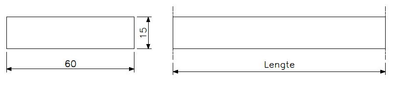 Gummipakning 60x15 svamp 15°Shore (teknisk tegning med dimensjoner)