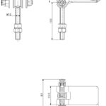 Hengsel M12x100 aluminium ST (teknisk tegning med dimensjoner)