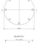 Handhole Ø350 stainless steel (technical drawing with dimensions)