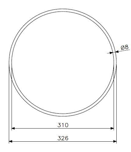 Gummipakning Ø 318x8 (HG425) (teknisk tegning med dimensjoner)