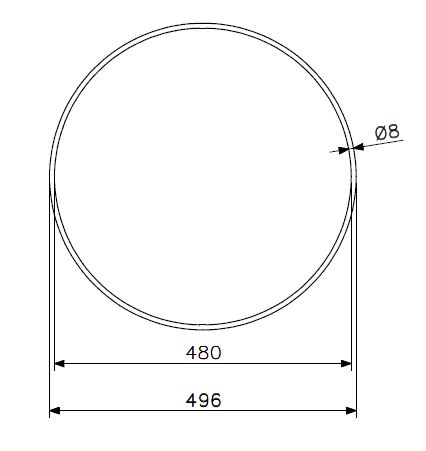 Gummipakning Ø 488x8 (standard) (teknisk tegning med dimensjoner)