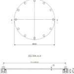 Manhole D-12 aluminium Ø560/470 (technical drawing with dimensions)